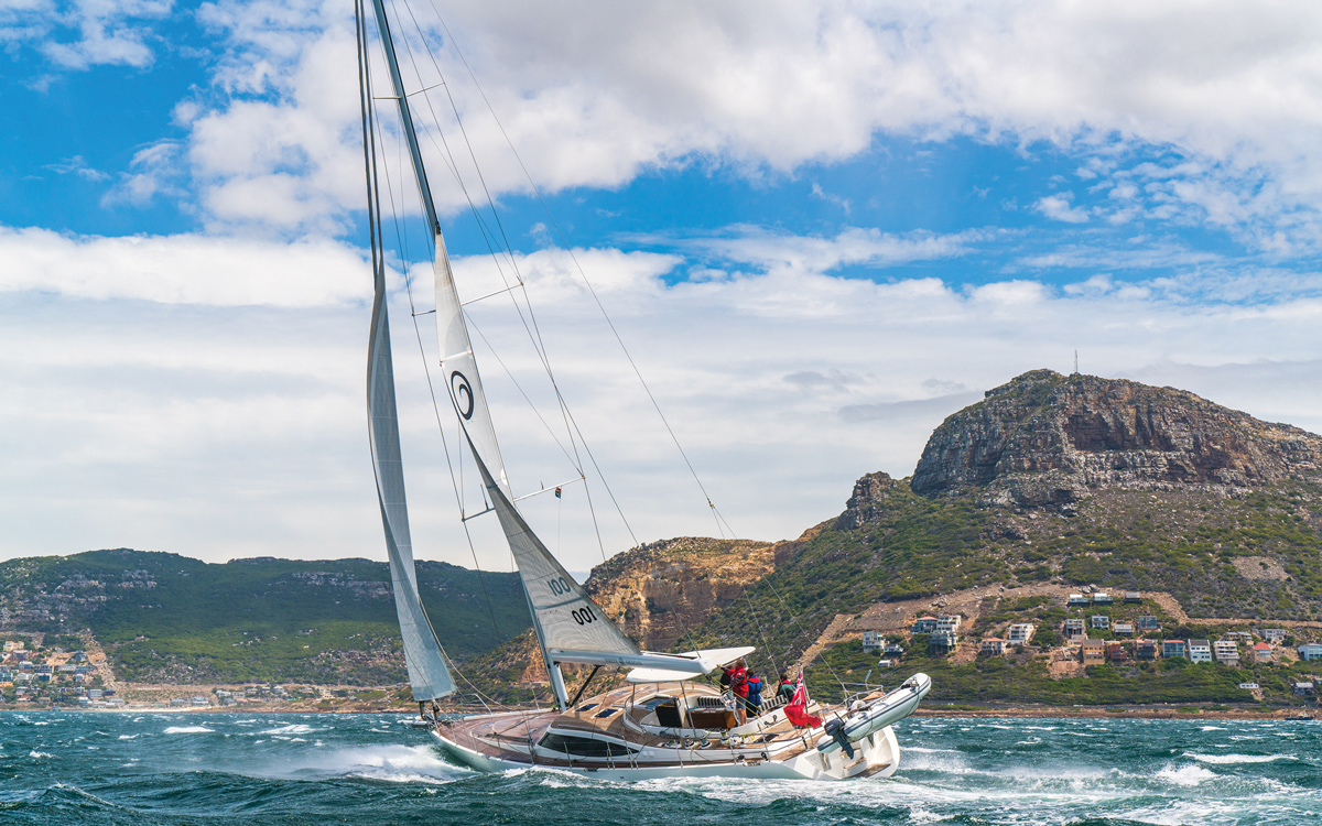 Luxury sailing yacht on ocean